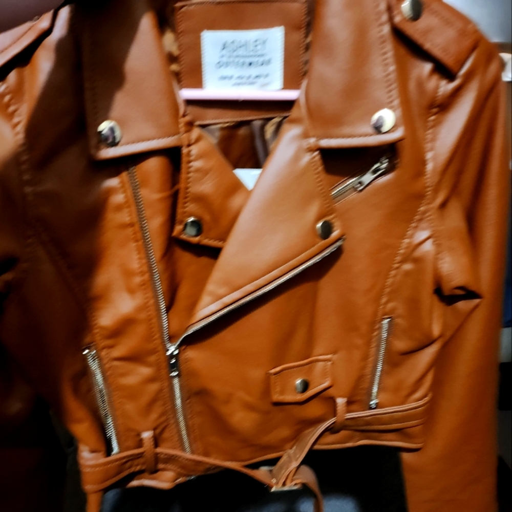 Brown leather jacket
